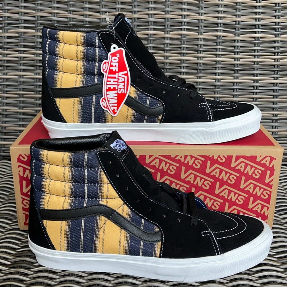 Vans Sk8-Hi Denim Stripes Black/True White MENS